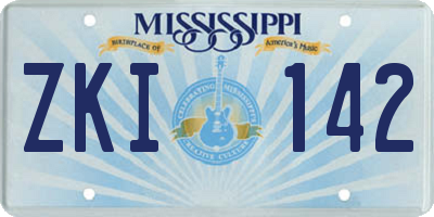 MS license plate ZKI142