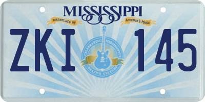 MS license plate ZKI145