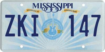 MS license plate ZKI147