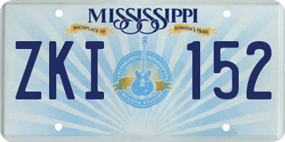 MS license plate ZKI152