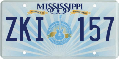 MS license plate ZKI157