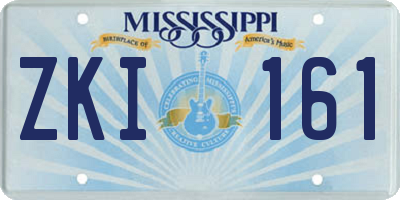 MS license plate ZKI161