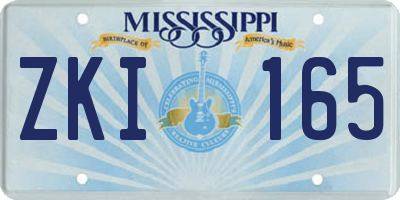 MS license plate ZKI165