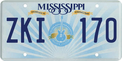 MS license plate ZKI170