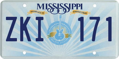 MS license plate ZKI171