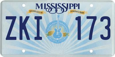 MS license plate ZKI173