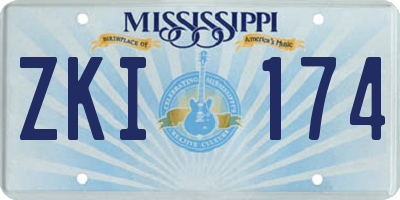 MS license plate ZKI174