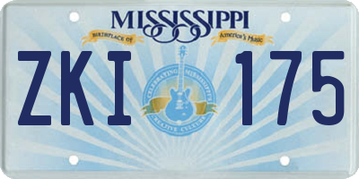 MS license plate ZKI175