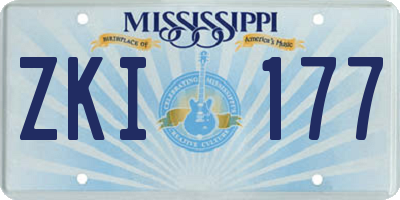 MS license plate ZKI177