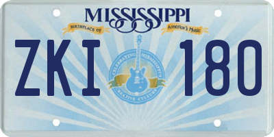 MS license plate ZKI180