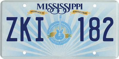 MS license plate ZKI182