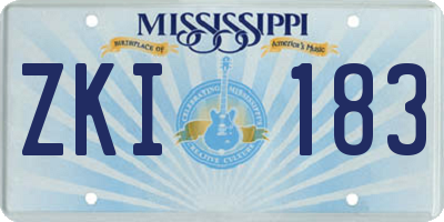 MS license plate ZKI183