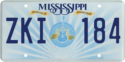 MS license plate ZKI184