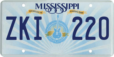 MS license plate ZKI220