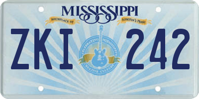 MS license plate ZKI242