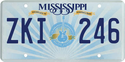 MS license plate ZKI246