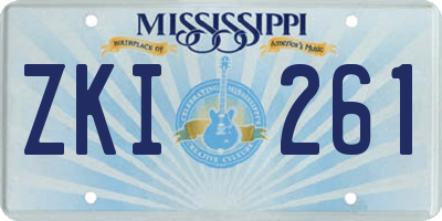 MS license plate ZKI261