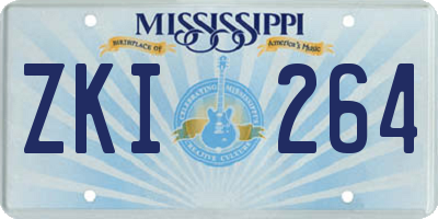 MS license plate ZKI264