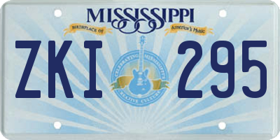 MS license plate ZKI295