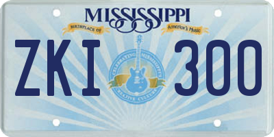 MS license plate ZKI300