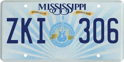 MS license plate ZKI306