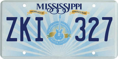MS license plate ZKI327