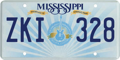 MS license plate ZKI328