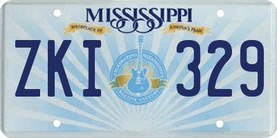 MS license plate ZKI329