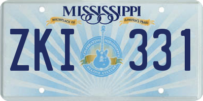 MS license plate ZKI331