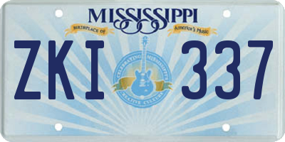 MS license plate ZKI337