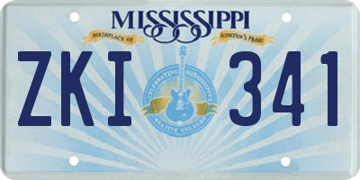 MS license plate ZKI341