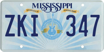 MS license plate ZKI347