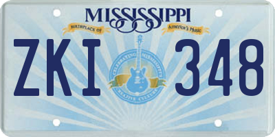 MS license plate ZKI348