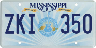 MS license plate ZKI350