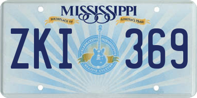 MS license plate ZKI369