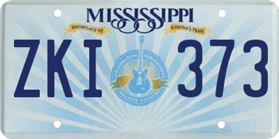 MS license plate ZKI373