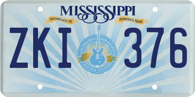MS license plate ZKI376