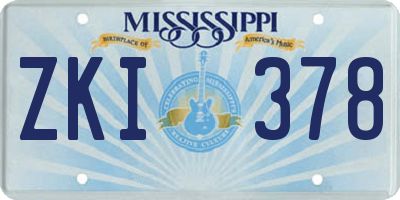 MS license plate ZKI378