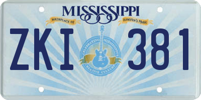 MS license plate ZKI381