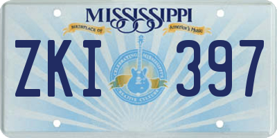 MS license plate ZKI397