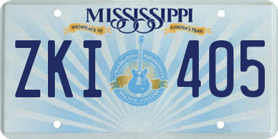 MS license plate ZKI405