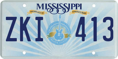 MS license plate ZKI413