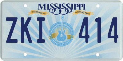 MS license plate ZKI414