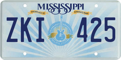 MS license plate ZKI425