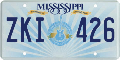 MS license plate ZKI426