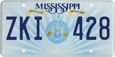 MS license plate ZKI428