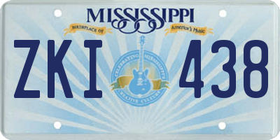 MS license plate ZKI438