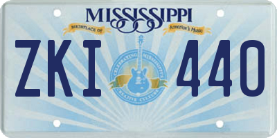 MS license plate ZKI440