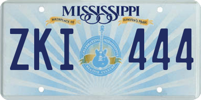 MS license plate ZKI444