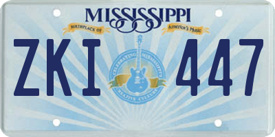 MS license plate ZKI447
